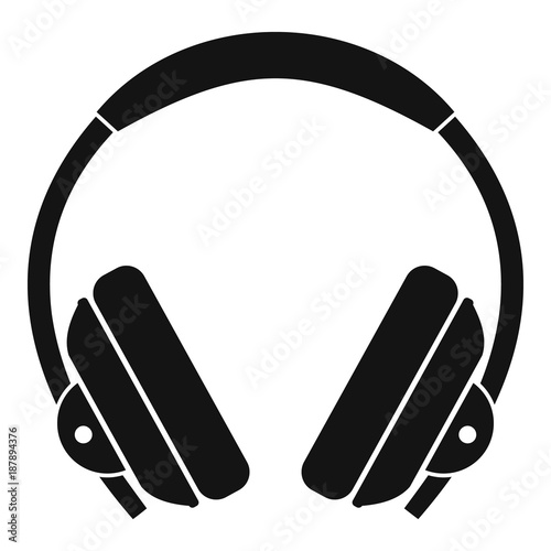Headphone icon, simple style