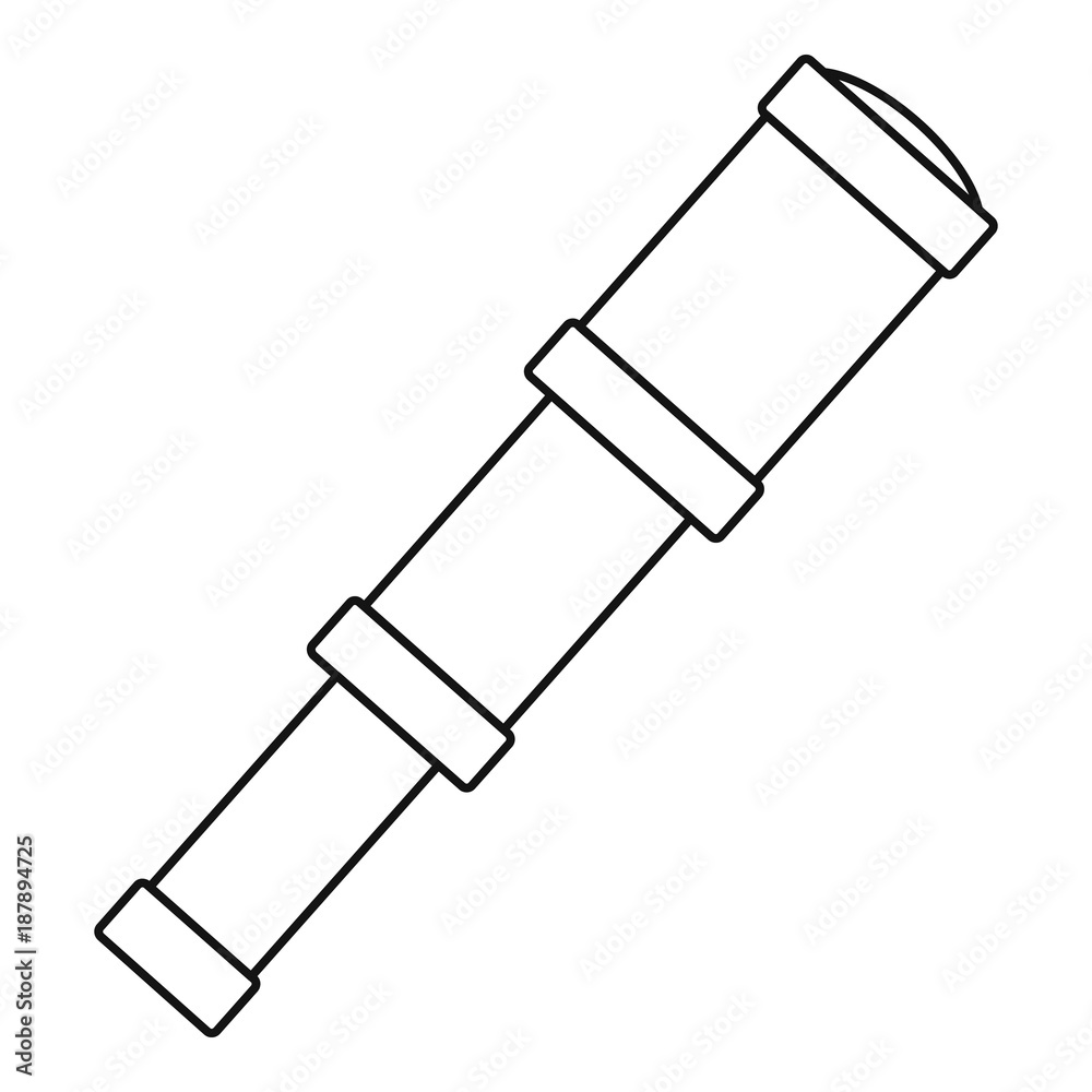 Spyglass icon, outline style Spyglass icon, outline style