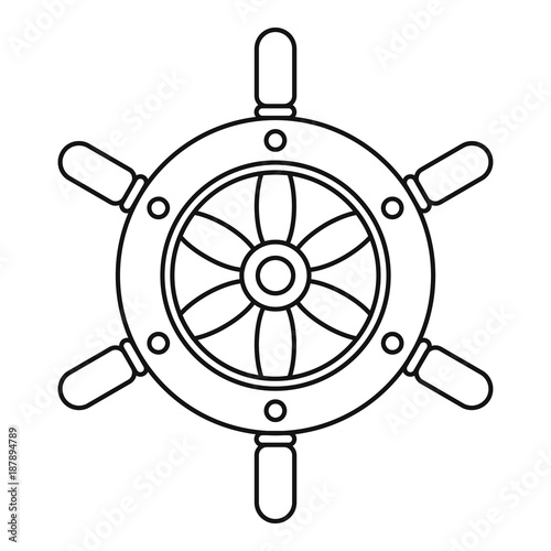 Ship wheel icon, outline style