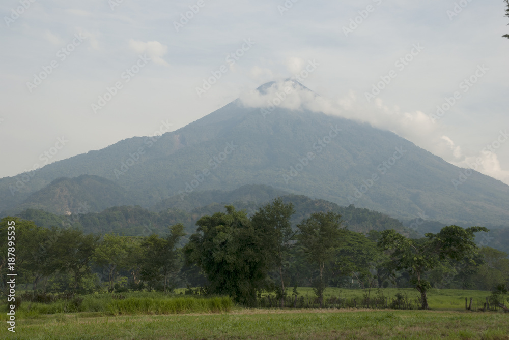 Volcan in Guatemala of name Agua, 3,760 m. Central America. Nature reserve attractive landscape tourism.