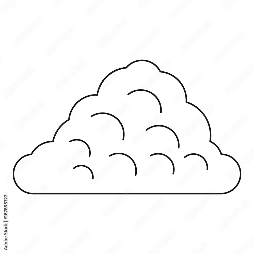 One cloud icon, outline style