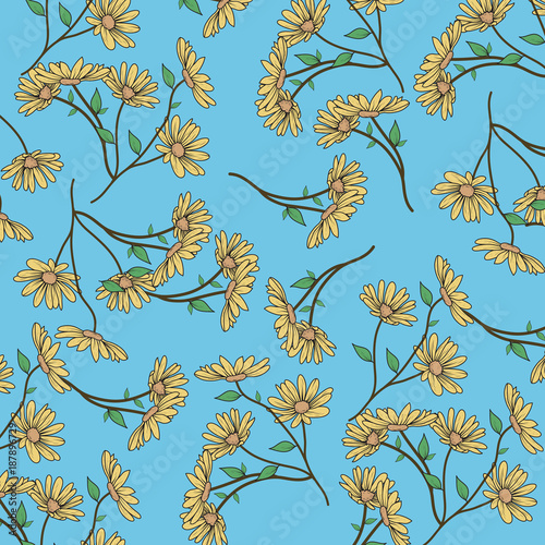 Fototapeta Naklejka Na Ścianę i Meble -  Flower illustration Pattern