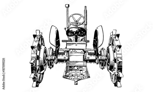 Tractor Illustration on White Background