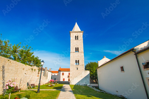      Tower bell of church of Saint Anselmo in Nin  Dalmatia  Croatia 