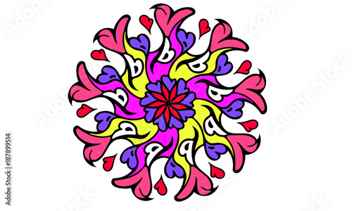 Colorful hearts vector.