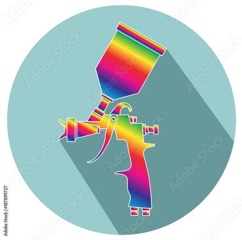 Paint spray gun color flat design icon vector eps 10