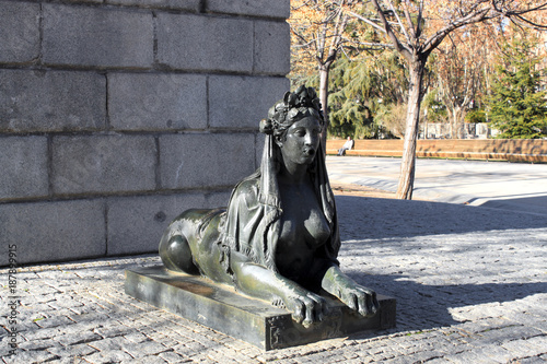 Siren Sphinx statue in Madrid, Spain