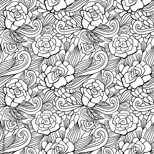 Seamless pattern with roses