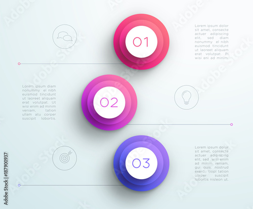 Number Bullet Points 1, 2, 3 Purple Infographic