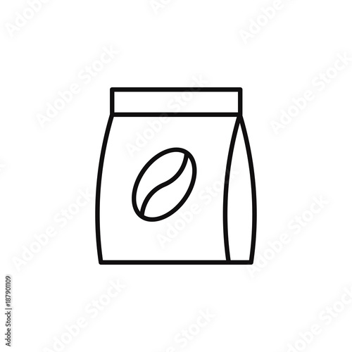 Line icon of coffee bean package. Linear vector file