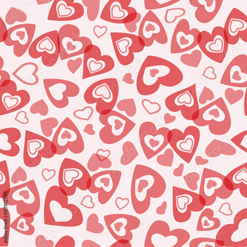 Vector seamless valentine pattern with hearts for holiday decoration Valentine's day, for a gift wrapping, textile design, background.