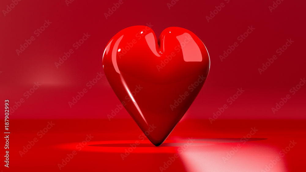 Valentine's Day Heart on Red Background