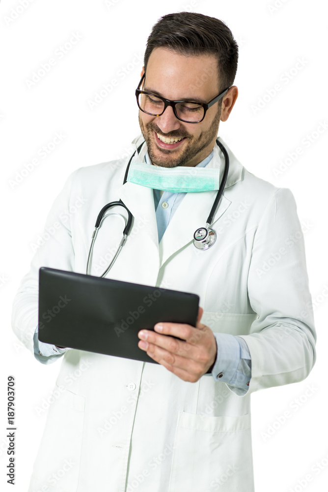 Young doctor with digital tablet