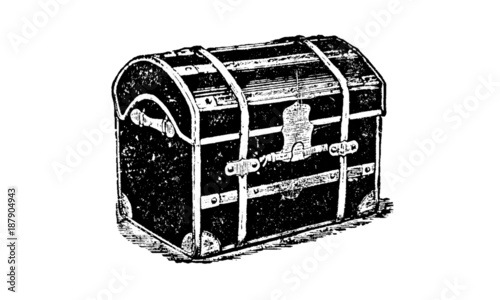 Vintage Treasure Chest Illustration