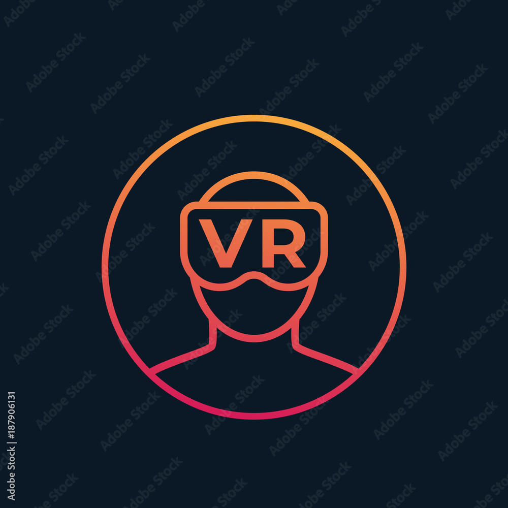 VR, virtual reality vector icon VR, virtual reality vector icon