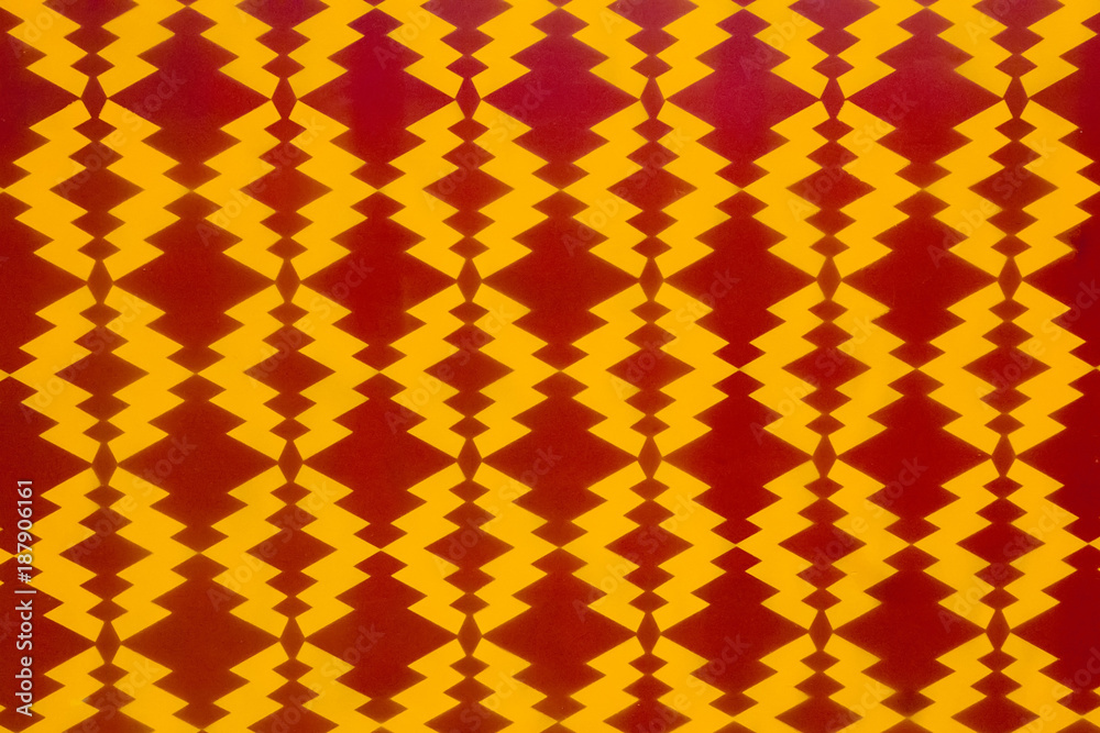 Geometric Pattern in red and gold