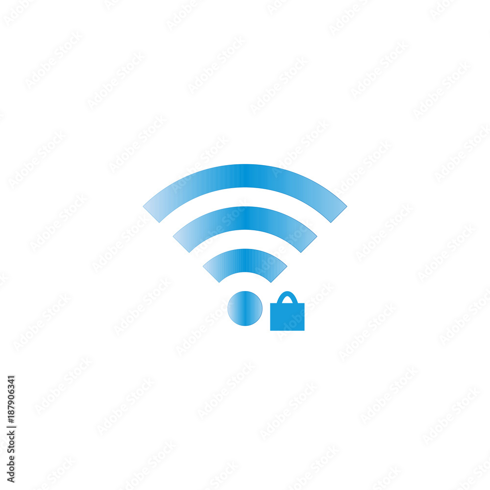 WiFi icon, blue on white background, vector. Security wifi icon. WiFi icon, blue on white background, vector. Security wifi icon.