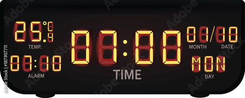 Digital alarm clock. vector illustration