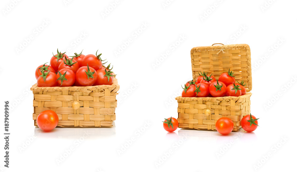 cherry tomatoes isolated on white background cherry tomatoes isolated on white background
