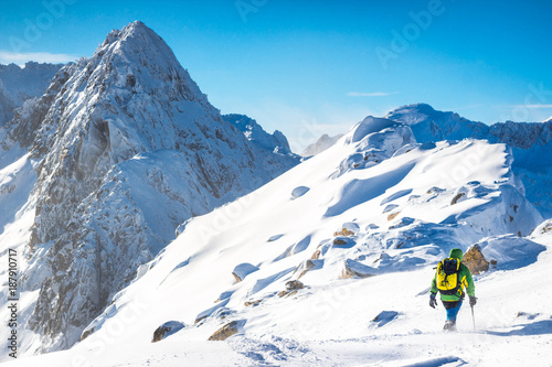 Alpinist on the ridge