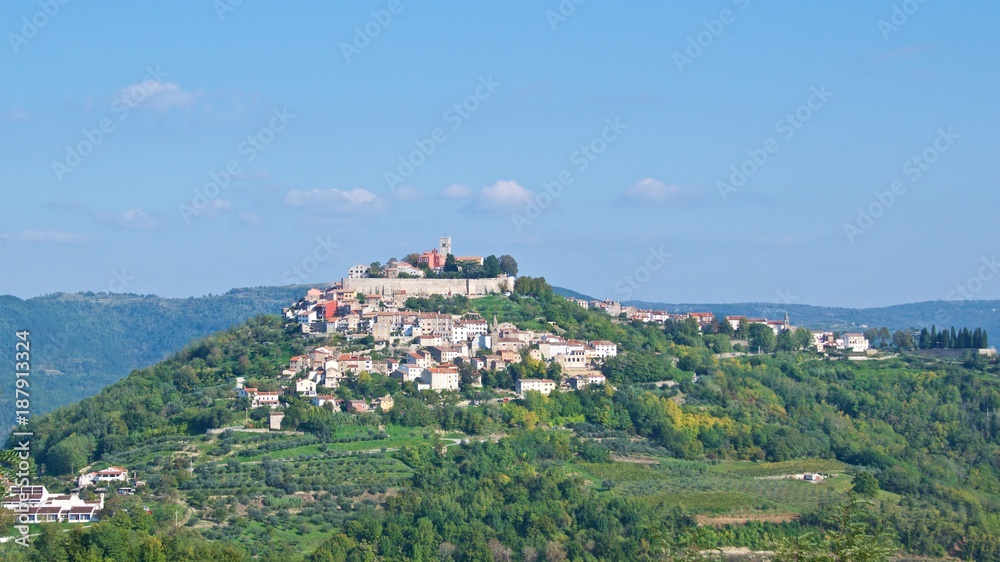 Motovun, medieval town on top of the hill in Istria, Croatia
