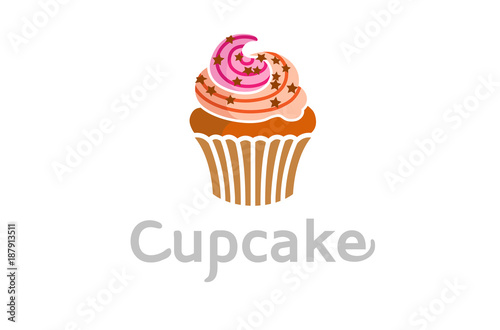 Cupcake Delicious Logo Design Symbol Illustration