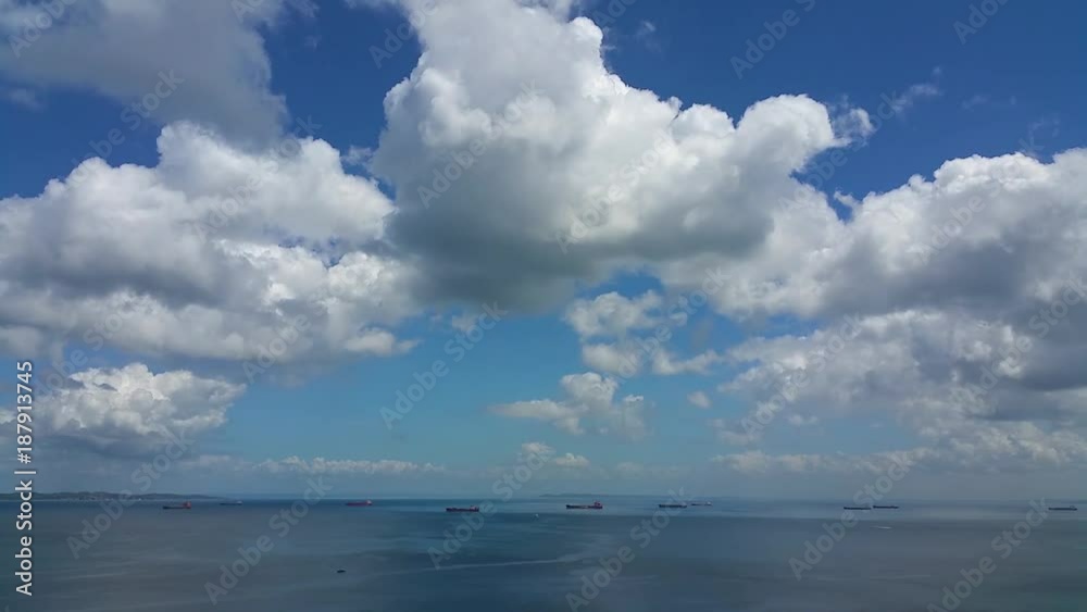 Time lapse with clouds moving over the sea Time lapse with clouds moving over the sea