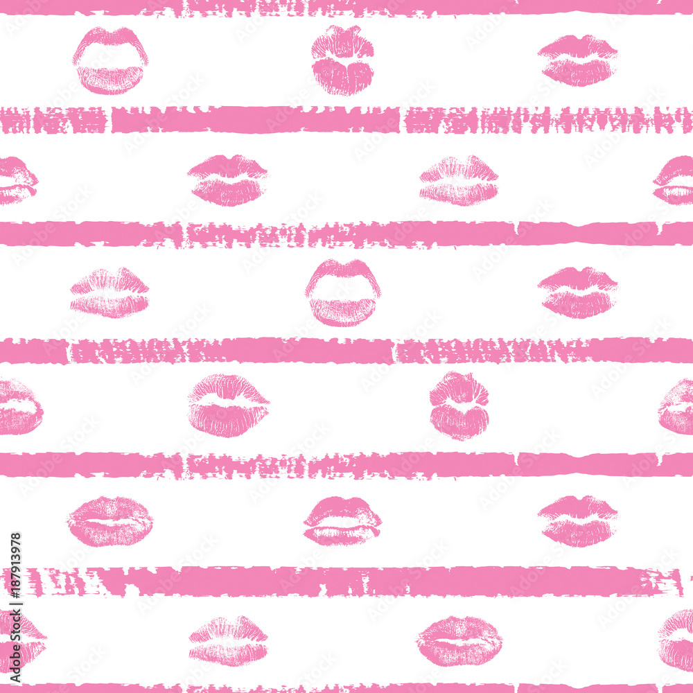 Seamless background of red, pink, black lips on retro pop up grunge brush background. Stylish gothic endless wrapping paper for Valentine day adult sex shop merchandise. Vector. Seamless background of red, pink, black lips on retro pop up grunge brush background. Stylish gothic endless wrapping paper for Valentine day adult sex shop merchandise. Vector.