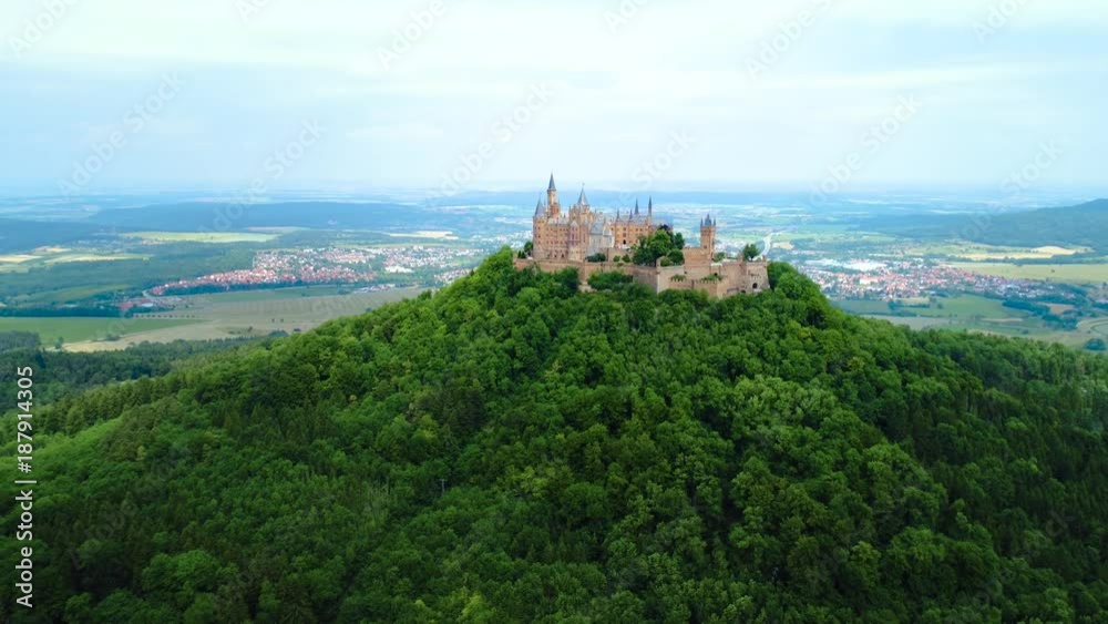 Hohenzollern Castle, Germany. Aerial FPV drone flights.