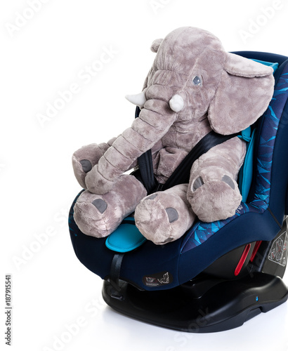 Blue child safety seat photo