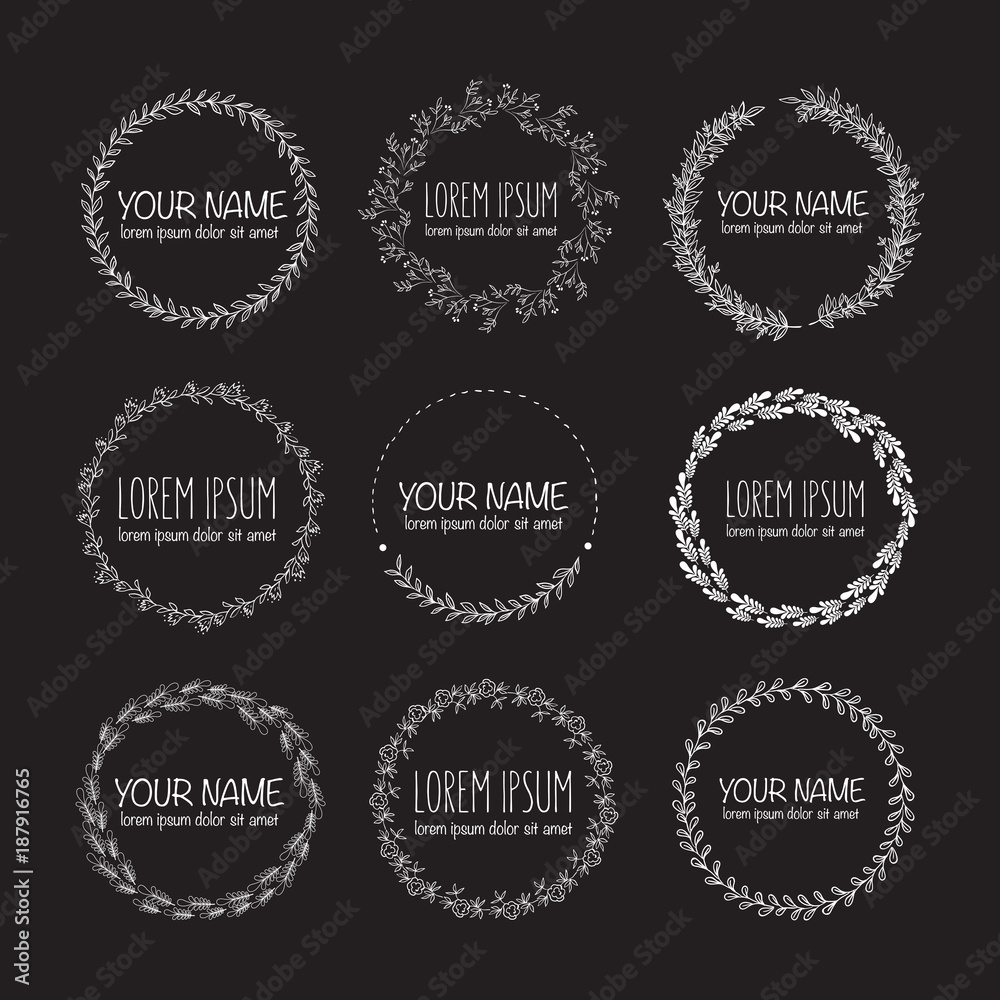 Vector collection of hand drawn logo templates