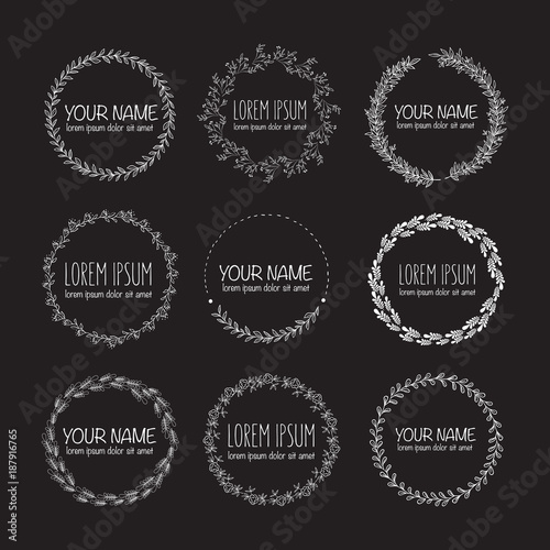 Vector collection of hand drawn logo templates