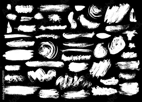 Set of white brushstrokes