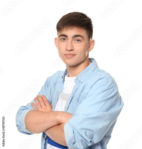 Portrait of trendy teenage ...