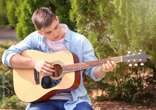 Talented teenager playing a...