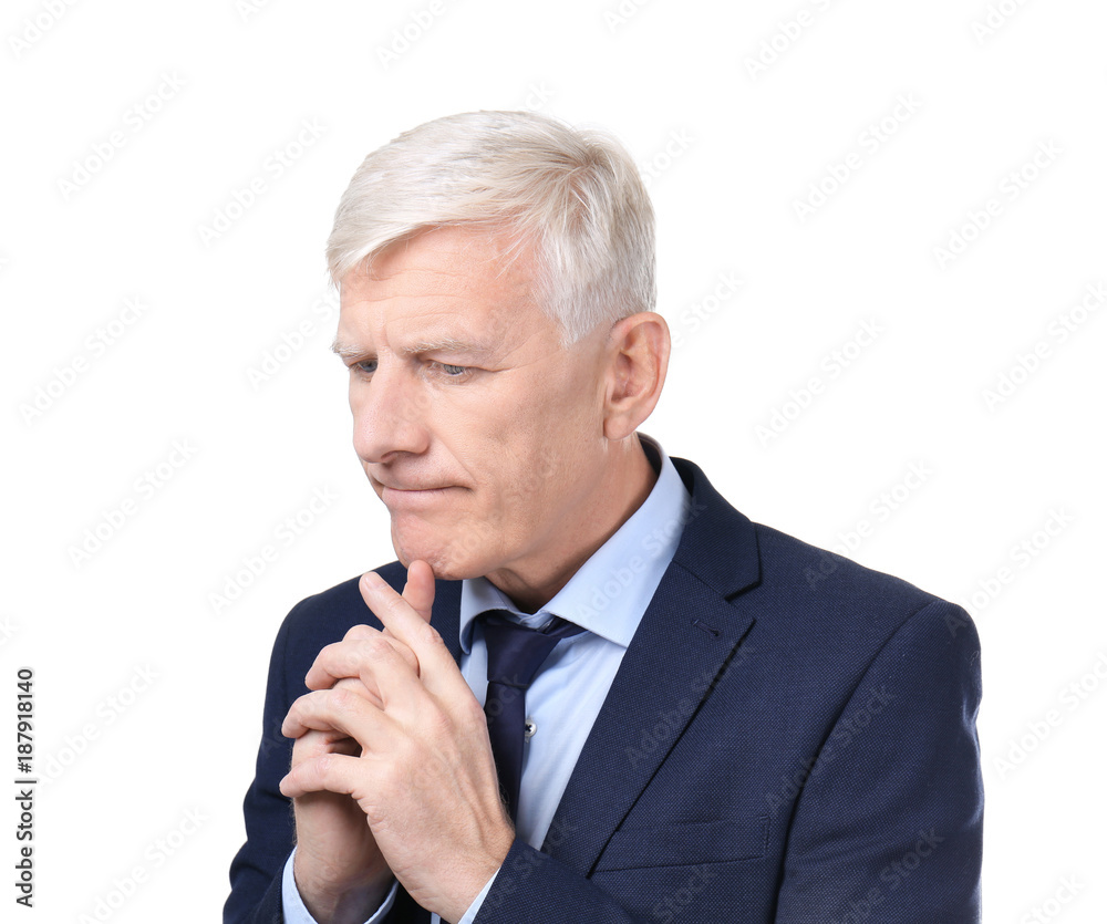 Attractive mature businessman on white background Attractive mature businessman on white background