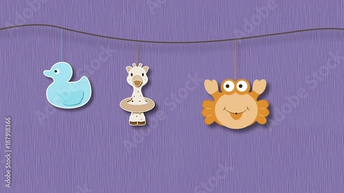 2d cartoon animation of swinging pupets . photo