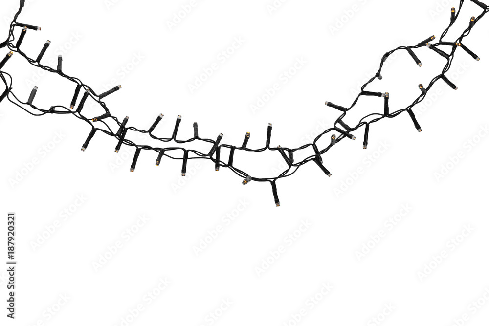 Christmas lights on white background Christmas lights on white background