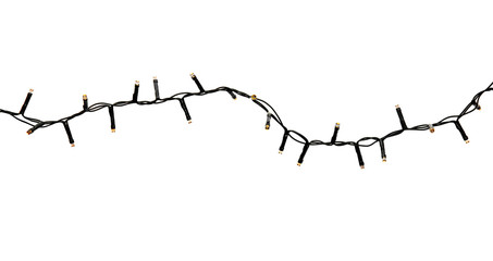 Christmas lights on white background