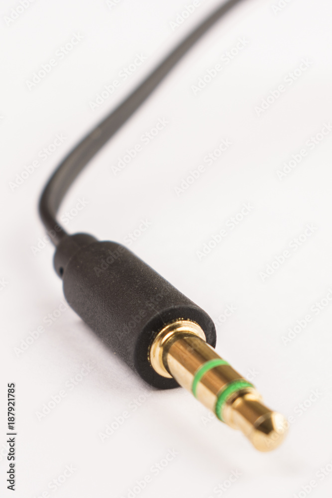 3.5mm headphone jack on a white background 3.5mm headphone jack on a white background