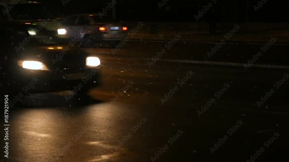 Cars on the night freeway Cars on the night freeway
