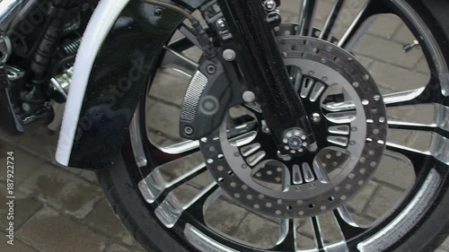 Wallpaper Mural Moto wheel and engine, test drive at trade show, bike repair and maintenance Torontodigital.ca