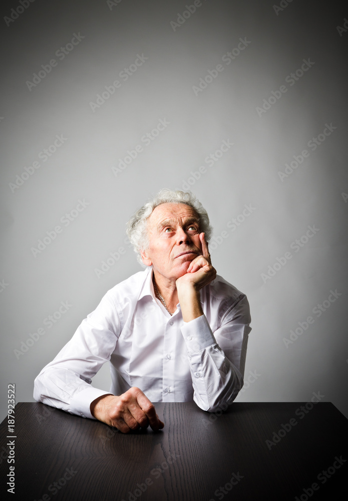 Hesitation. Old man in thoughts. Hesitation. Old man in thoughts.
