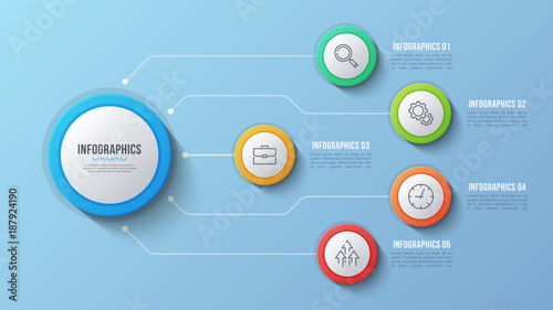 Vector 5 options infographic design, structure chart, presentation template.