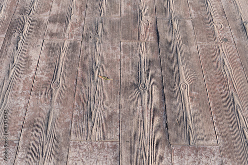 stamped concrete pavement outdoor, Wooden slats pattern, flooring exterior, decorative texture of cement paving Appearing the streaks of wood