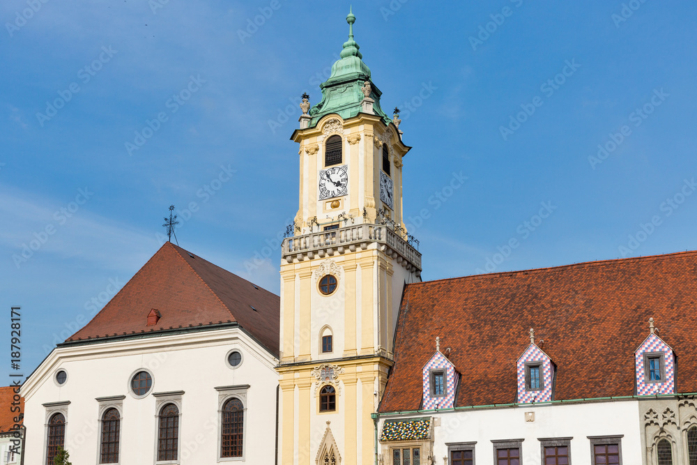 Old Town Hall on Main square in Bratislava, Slovakia.
