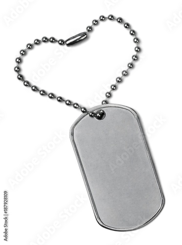 Heart-Shaped Chain of a Blank Dog Tag