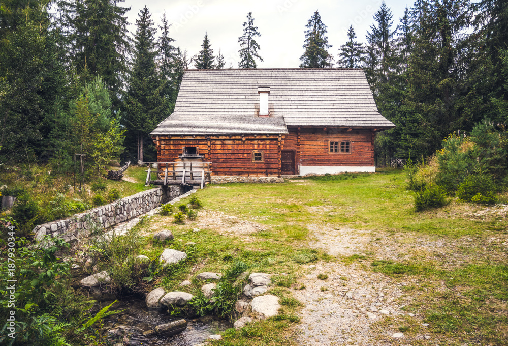 Old Wooden Mill in the Forest in Pribilina, Slovakia Old Wooden Mill in the Forest in Pribilina, Slovakia