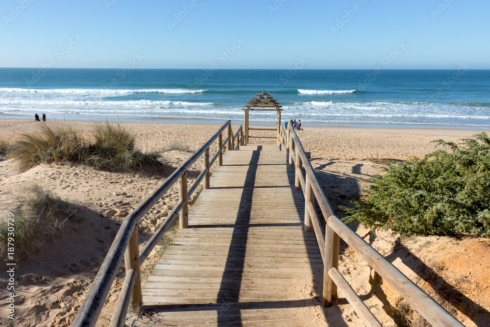 Gente paseando por la playa