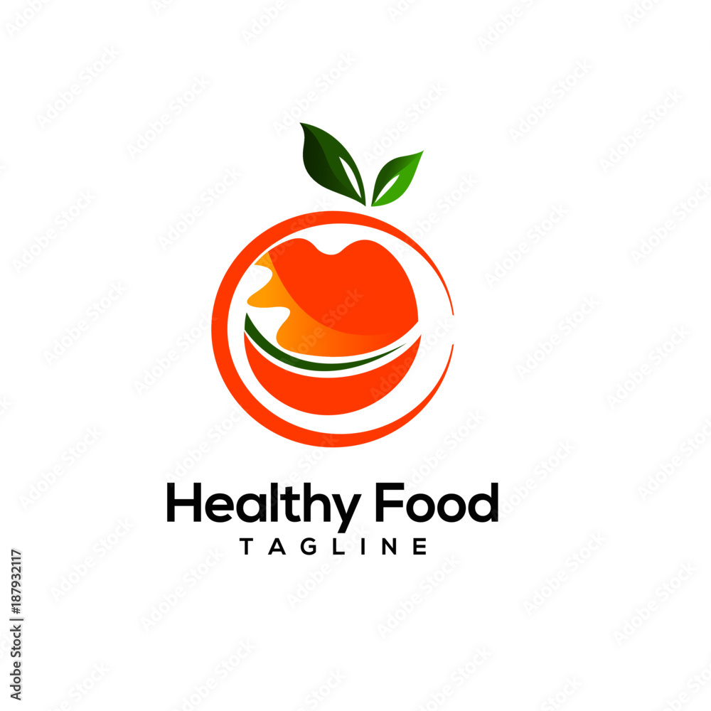 healthy food logo template 
